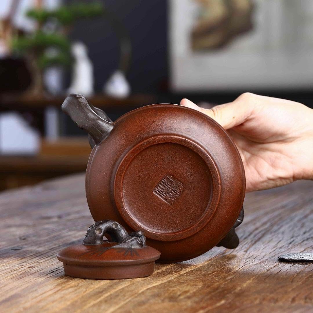 中国茶器 宜興茶壷 宜興紫砂茶壷 輪竹壷 陶印在 急須